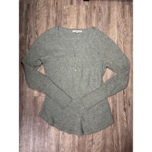 The Cashmere Project Gray Long Sleeve Henley Top size XL